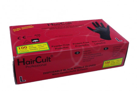 Hair Cult - Manusi din nitril nepudrate negre S 100buc/set
