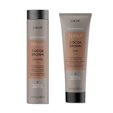 Lakme Set nuantator sampon+masca pentru par castaniu Teknia Refresh Cocoa Brown