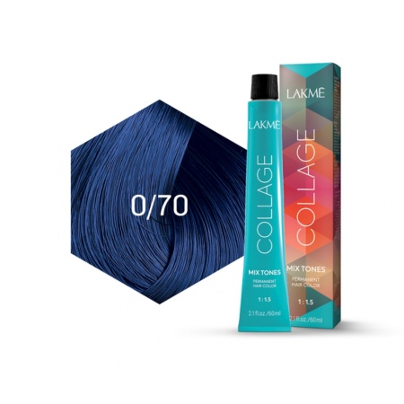 Lakme Vopsea de par permanenta 0/70 albastru Collage Mix Tone 60ml