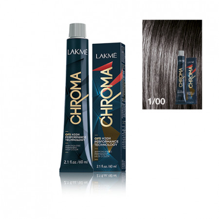 Lakme Vopsea de par permanenta fara amoniac negru 1/00 60 ml