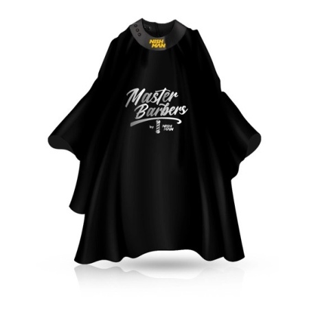 NishMan Pelerina neagra cu guler din neopren pentru salon Master Barbers