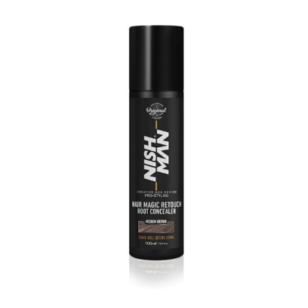 NishMan Spray colorant saten deschis pentru radacini Root Concealer Medium Brown 100ml