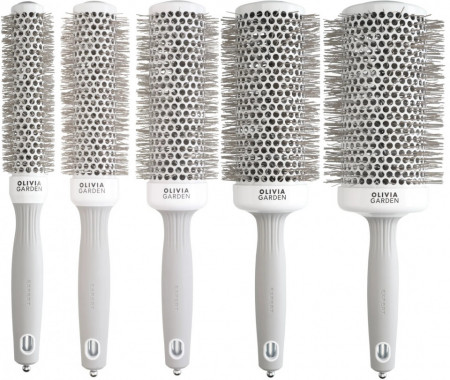 Olivia Garden Kit 5 perii de par Expert Blowout Speed White&Grey