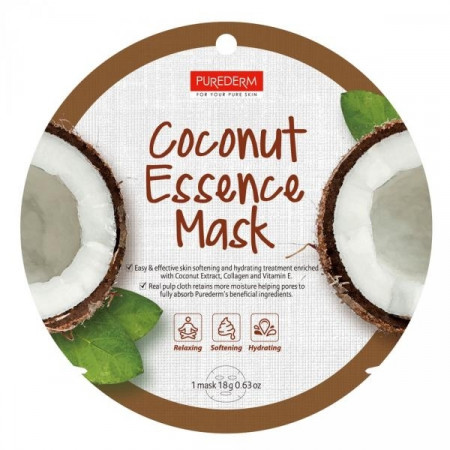 Purederm Masca faciala cu colagen, vitamina E si extract de cocos 1buc