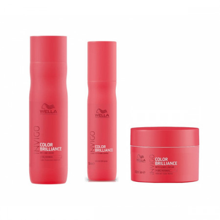 Wella Professionals Invigo Color Brilliance sampon par vopsit cu structura fina normala 250 ml + Invigo Color Brilliance Miracle BB Spray pentru par vopsit 150 ml + Brilliance masca tratament par vopsit cu structura fina normala 150 ml