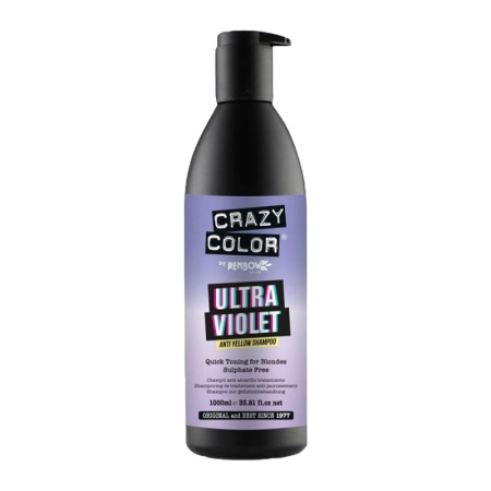 Crazy Color Sampon cu pigment violet pentru par blond Ultraviolet No Yellow 1000ml