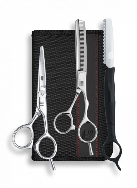 Kasho Set de foarfeci offset Design Master: tuns 5 inci+filat 6 inci 38 dinti tip B KDM-50OS/SET