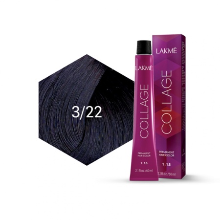 Lakme Vopsea de par permanenta 3/22 saten inchis violet Collage 60ml