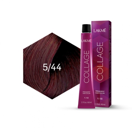 Lakme Vopsea de par permanenta 5/44 saten deschis cupru Collage 60ml