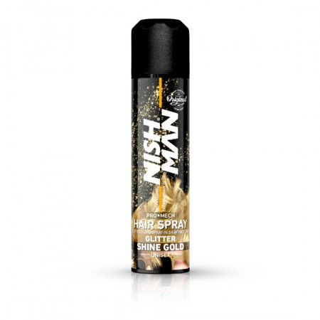 NishMan Spray colorant cu glitter auriu pentru par Glitter Shine Gold 150ml