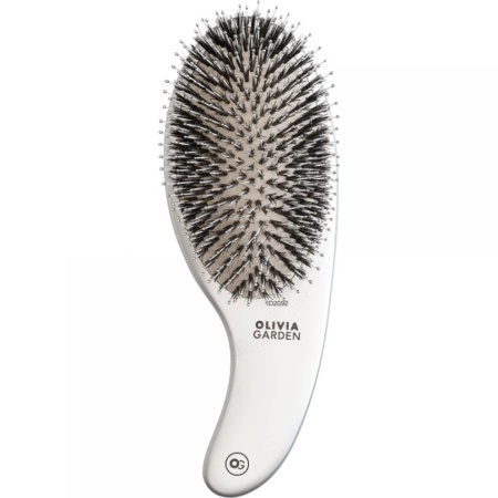 Olivia Garden Perie de par cu peri de mistret+nailon Expert Care Curve Boar&Nylon Silver