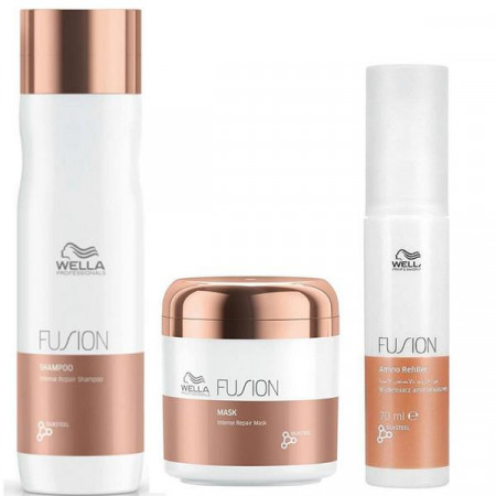 Wella Professionals Pachet Fusion pentru reparare intensa: sampon 250ml + masca 150ml + tratament 70ml