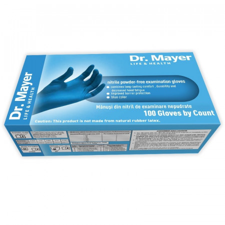 Dr. Mayer Manusi din nitril nepudrate blue 100buc - L