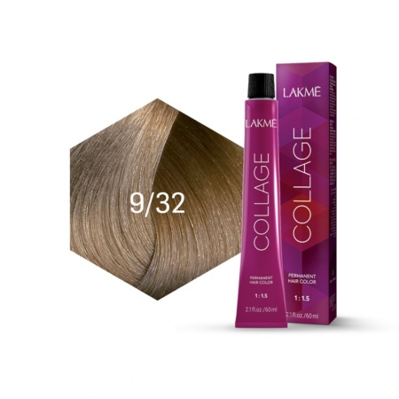 Lakme Vopsea de par permanenta 9/32 blond foarte deschis auriu violet Collage 60ml