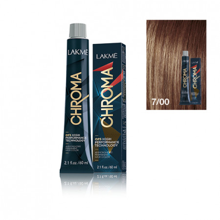 Lakme Vopsea de par permanenta fara amoniac blond mediu natural 7/00 Chroma 60ml
