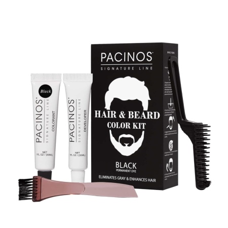 Pacinos Vopsea permanenta neagra pentru par si barba Black Color Kit