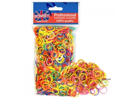 Ronney Professional Elastice de par din silicon Mix Color 2000buc