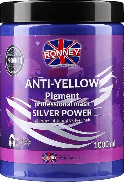 Ronney Professional Masca cu pigment violet pentru par blond Anti-Yellow 1000ml