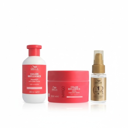 Wella Professionals Pachet Invigo Color Brilliance Fine sampon 300ml + masca 150ml & Ulei de par Oil Reflections 30ml