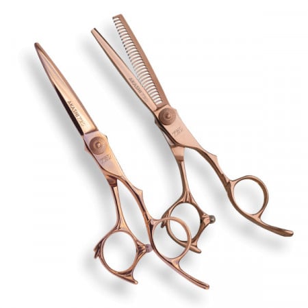 Akashi Set profesional de foarfeci tuns+filat R55RG+RM60RG Super Cut Set 6/55