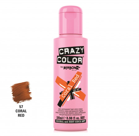 Crazy Color Vopsea semipermanenta 57 Coral Red 100ml