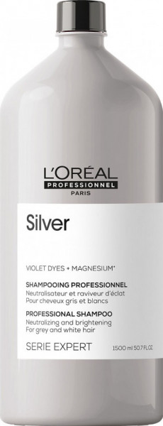 L&#039;Oreal Professionnel Sampon cu pigmenti violeti pentru par blond, grizonat, alb Silver 1500ml