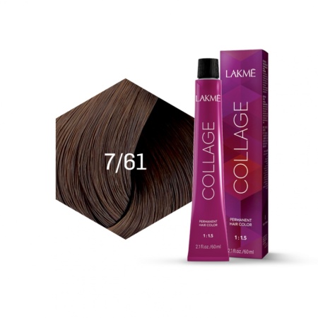 Lakme Vopsea de par permanenta 7/61 blond mediu castaniu cenusiu Collage 60ml