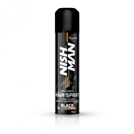 NishMan Spray colorant negru pentru par Ultra Colors Black 150ml
