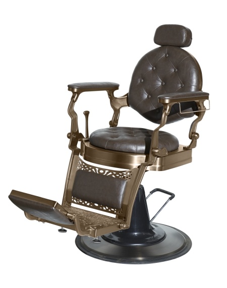 Sibel Scaun de frizerie Barburys Malone II cu aspect vintage maro