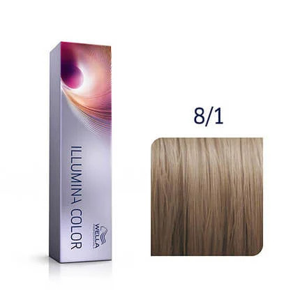 Wella Professionals Vopsea de par permanenta Illumina Color 8/1 blond deschis cenusiu 60ml