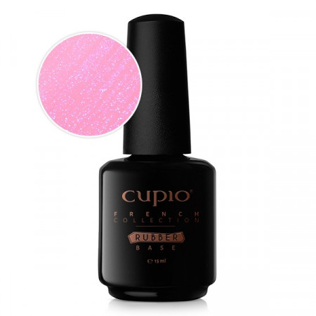 Cupio Oja semipermanenta Rubber Base French Collection - Flamingo Shimmer Green 15 ml