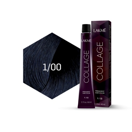 Lakme Vopsea de par permanenta 1/00 negru Collage 60ml