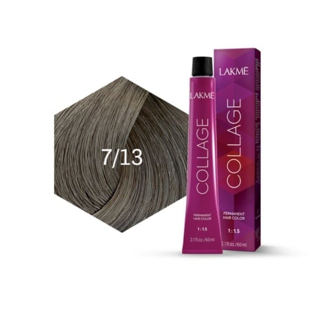 Lakme Vopsea de par permanenta 7/13 blond mediu cenusiu auriu Collage 60ml