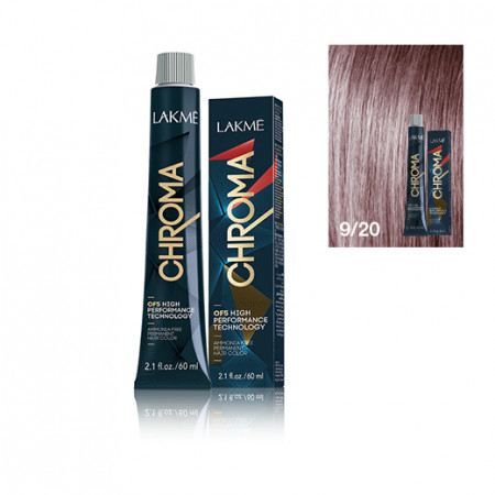 Lakme Vopsea de par permanenta fara amoniac blond foarte deschis violet 9/20 Chroma 60ml