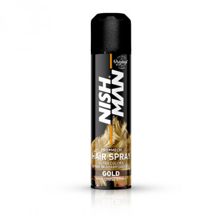 NishMan Spray colorant auriu pentru par Ultra Colors Gold 150ml