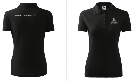 ProCosmetic Tricou pique polo negru pentru dama M