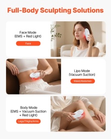 Aparat anticelulitic si lifting facial cu vacuum, EMS si lumina rosie – Face&Body Sculptor