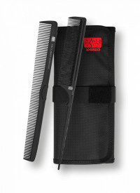 Kasho Set 10 piepteni propesionali din fibra de carbon pentru styling + port textil