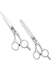 Kasho Set profesional de foarfeci offset Excelia: tuns 5.5 inci + filat 6 inci