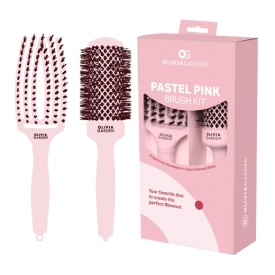 Olivia Garden Kit 2 perii pentru coafare Pastel Pink Brush Kit