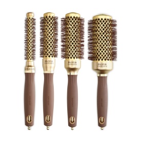 Olivia Garden Kit cu 4 perii de par Expert Blowout Shine Wavy Bristles Gold&Brown