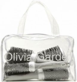 Olivia Garden Kit 5 perii profesionale de par Expert Blowout Speed Wavy Bristle White&Grey