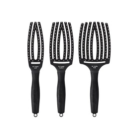 Olivia Garden Perie profesionala curbata cu ventilatie Finger Large Black