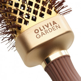 Olivia Garden Perie profesionala patrata pentru par 20mm Expert Blowout Straight Wavy Bristles Gold&Brown