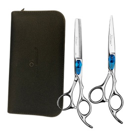 Olivia Garden Set profesional de foarfeci offset Xtreme: tuns 5.75 inci+filat 6 inci 35 dinti EUR+port