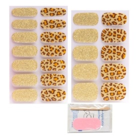Pinx Sticker pentru unghii din gel - Glitter Leopard 14buc