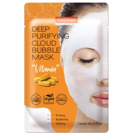 PureDerm Masca faciala textila de curatare profunda Bubble Foam Vitamin 1buc