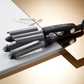 Babyliss Pro Ondulator profesional triplu pentru par Waver Titanium-Tourmaline 22/19/22mm