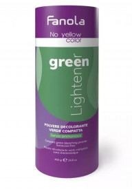 Fanola Pudra decoloranta profesionala fara amoniac cu pigment verde 5 tonuri No Yellow Green Compact Powder 450g