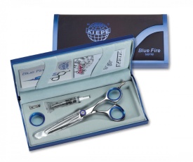 Kiepe Foarfeca profesionala de tuns semi-offset 5.5 inci Blue Fire
